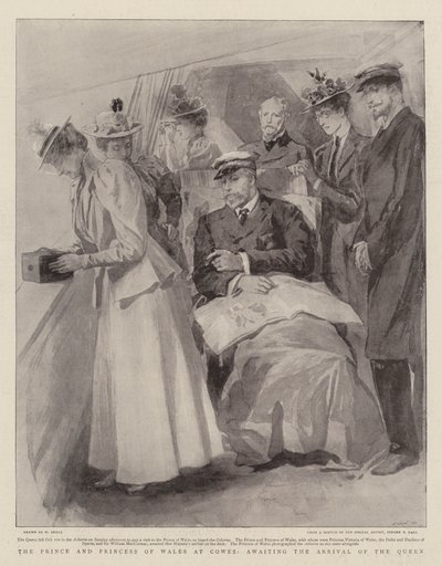 El Príncipe y la Princesa de Gales en Cowes, esperando la llegada de la Reina de William Small